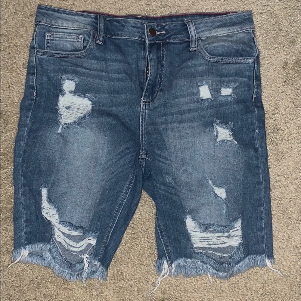 Denim Distressed Bermuda Short